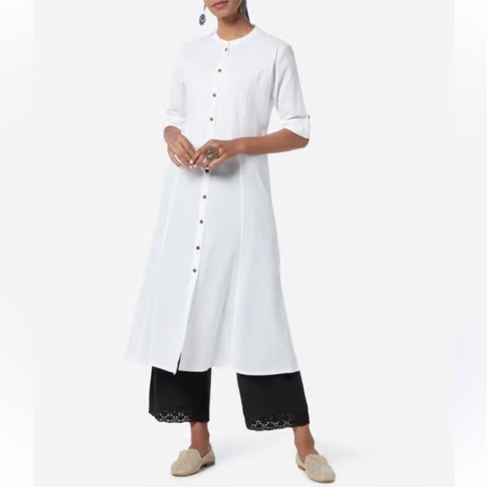 Utsa  White A-line Kurta for Women size‎ Medium